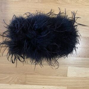 Lamarque la marque ostrich feather top black xs